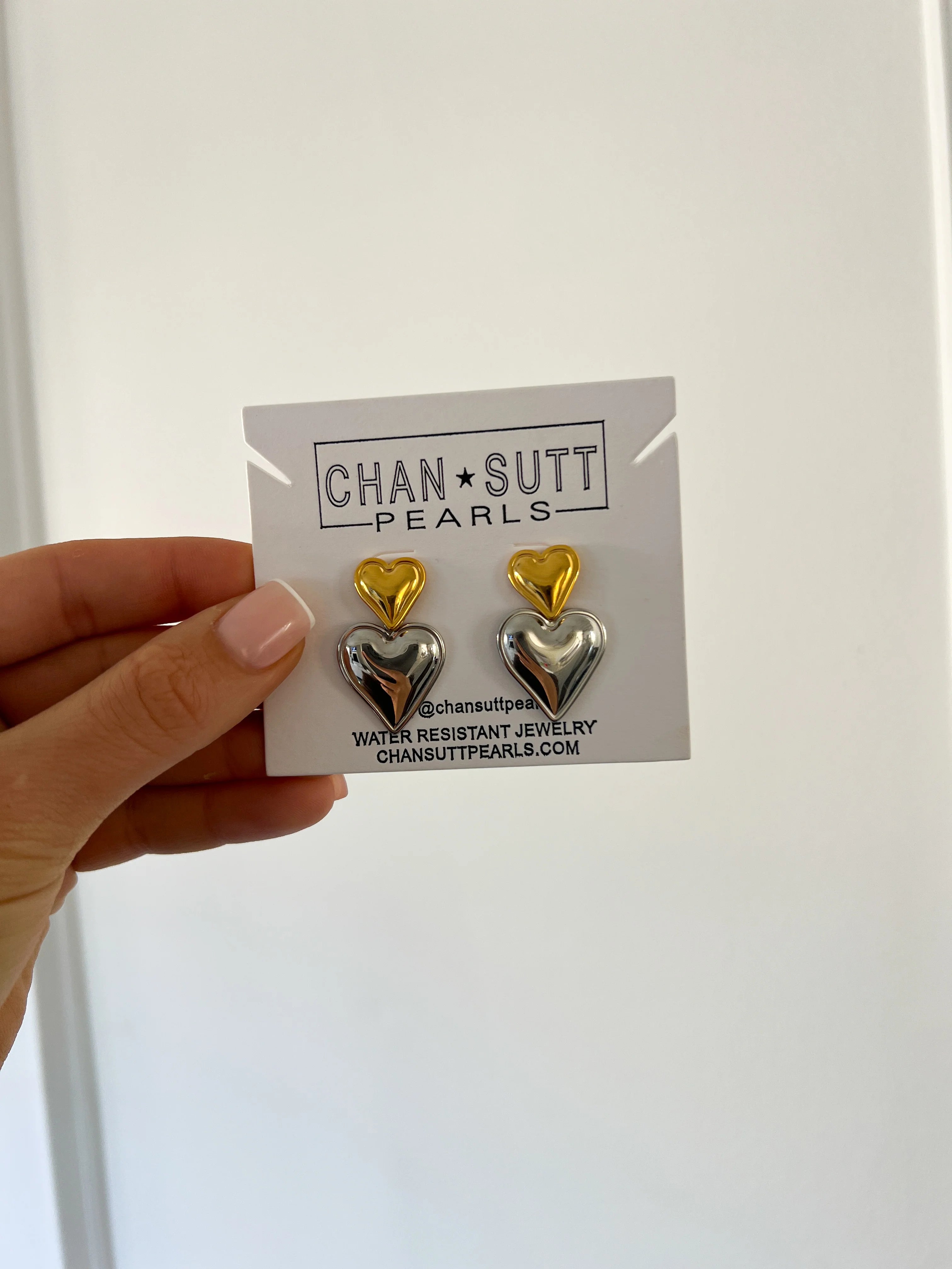 Trendy Pearl Earrings For Casual Outfits-CHAN SUTT WATER RESISTANT - MIXED HEART EARRINGS