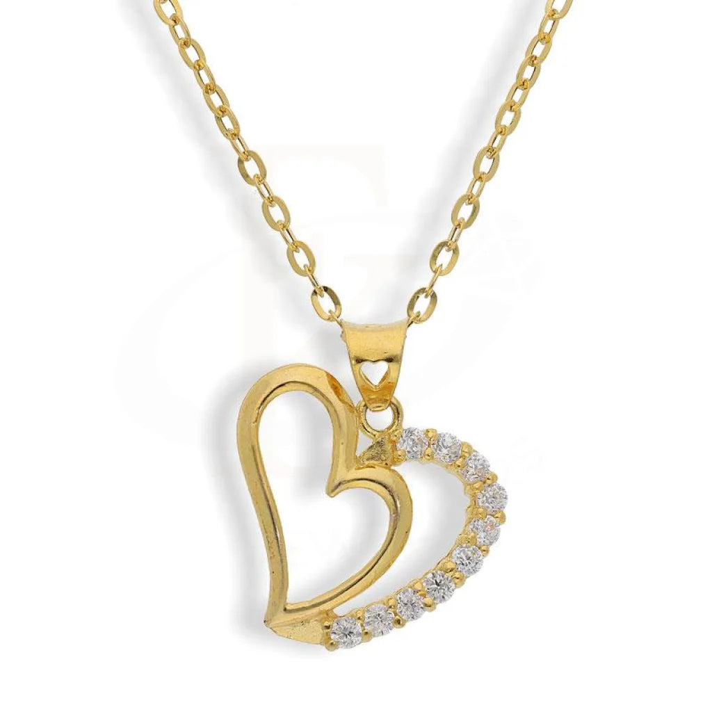 Personalized Gemstone Necklace For Fashion Week-Gold Necklace (Chain with Twisted Heart Pendant) 18KT - FKJNKL1712