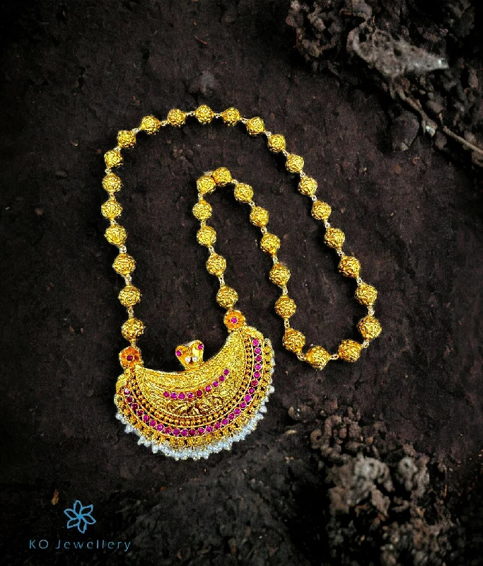 Trendy Layered Gold Necklace For Daily Wear-The Amodini Kokkethathi Silver Kodava Rudraksha Necklace