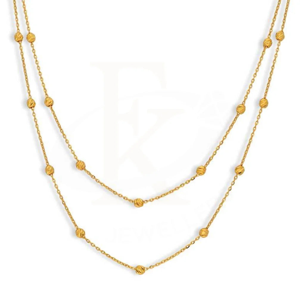 Personalized Crystal Necklace For Gifts-Gold Beads Necklace 21KT - FKJNKL21K3030