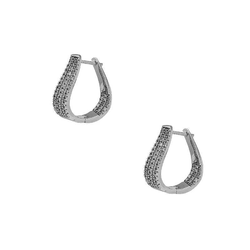 Simple Silver Drop Earrings For Casual Wear-Diamond Inside-Out Swirl Hoops Earrings (10K)