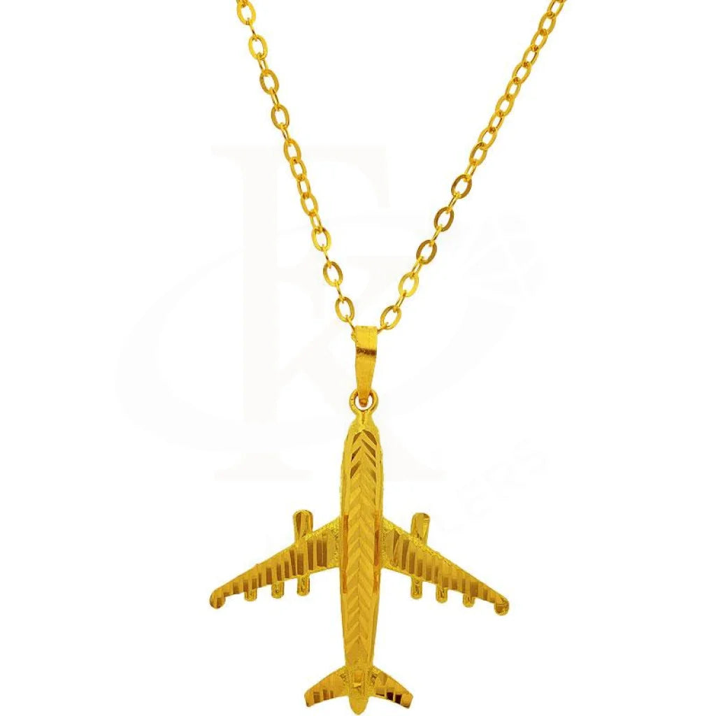 Personalized Family Necklace For Gifts-Gold Necklace (Chain with Airplane Pendant) 18KT - FKJNKL1944