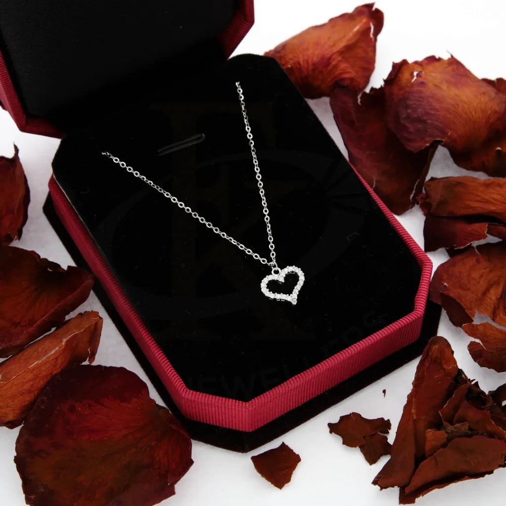 Simple Pendant Necklace For Daily Wear-Sterling Silver 925 Zirconia Floating Heart Necklace - FKJNKLSL8591