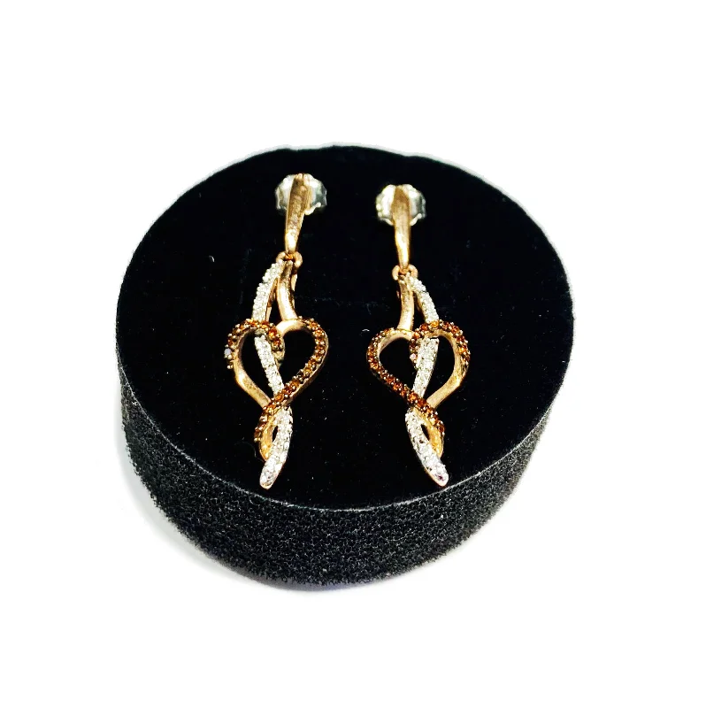 Custom Earrings With Your Initials-Diamond Heart Cocktail Earrings (10K).