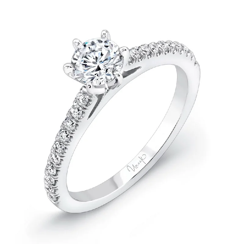 Unique Diamond Rings For Engagement Day-Uneek Best of the Best Collection Straight Round Engagement Ring