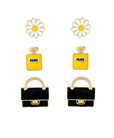 Elegant Gold Earrings For Day Wear-Tween Fashionista Studs