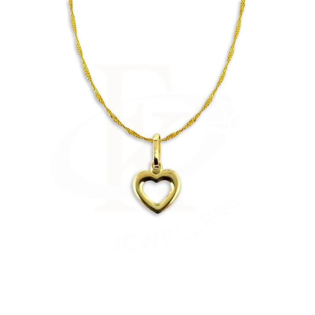 Dainty Gold Necklace For Minimalist Style-Gold Necklace (Chain with Heart Pendant) 18KT - FKJNKL1222