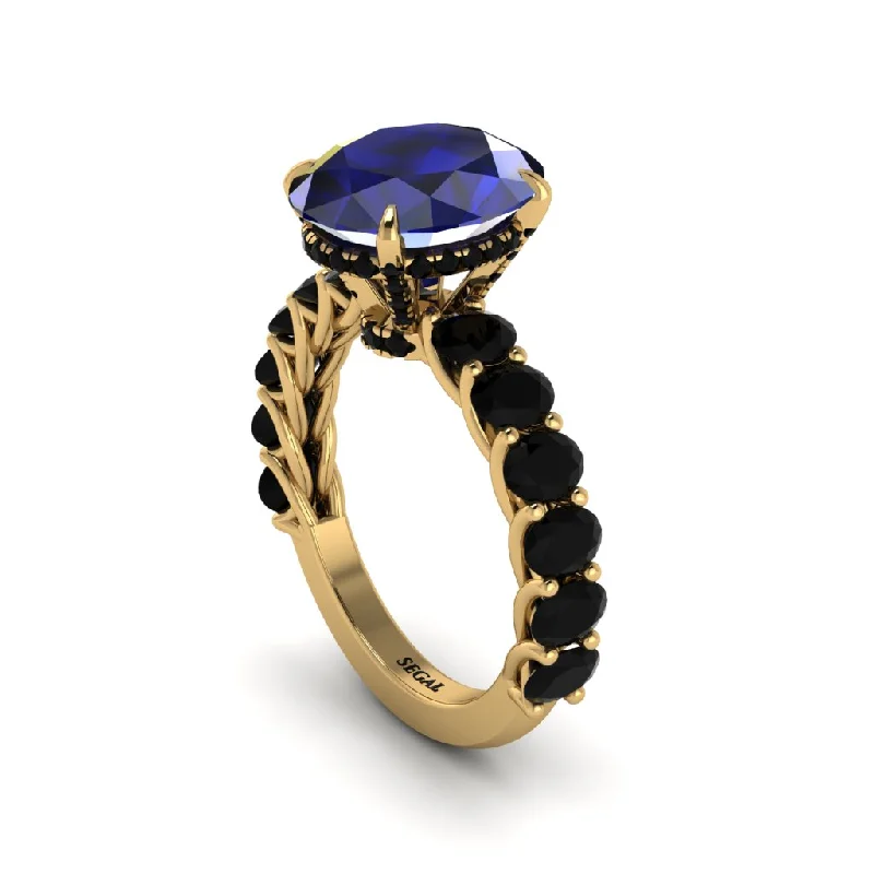 Sparkling Sapphire Rings For Special Gifts-4ct Oval Cut Sapphire Engagement Ring - Xena No. 43