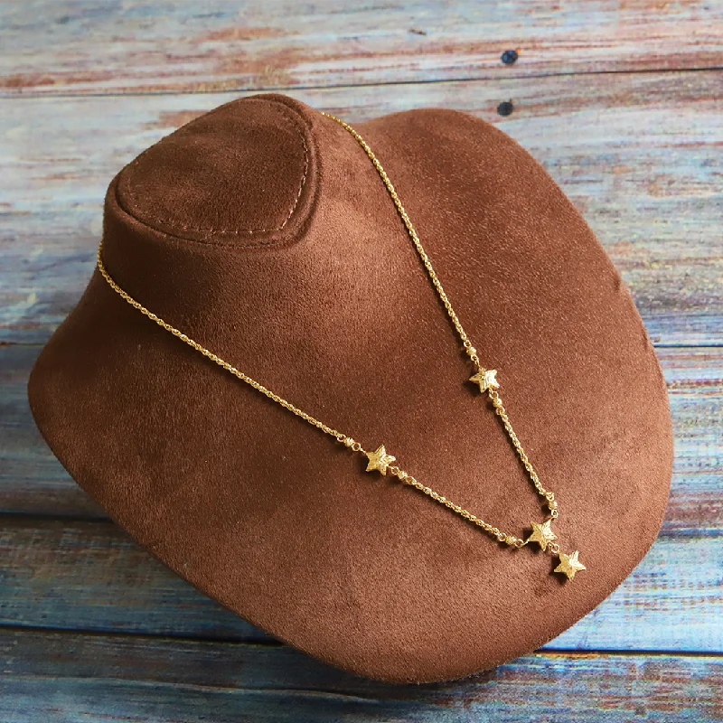 Simple Gold Necklace For Fashionistas-Gold Star Shaped Necklace 18KT - FKJNKL18K9369