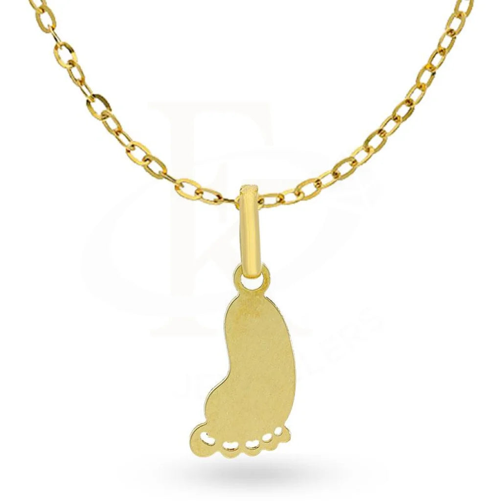 Handcrafted Gold Pendant Necklace For Weddings-Gold Necklace (Chain with Feet Pendant) 18KT - FKJNKL18K2025