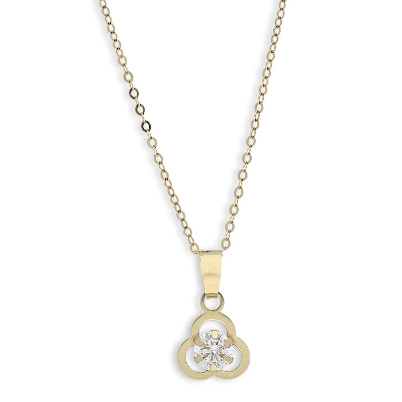 Luxury Chain Necklace For Special Events-Gold Necklace (Chain with Solitaire Pendant) 18KT - FKJNKL18K8840