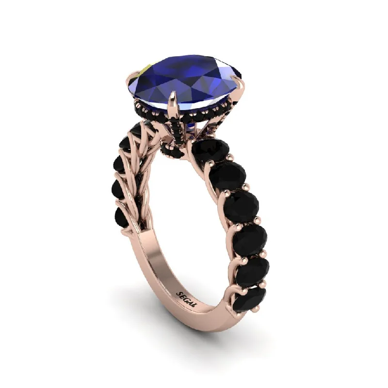 Personalized Promise Rings For Couples-4ct Oval Cut Sapphire Engagement Ring - Xena No. 44