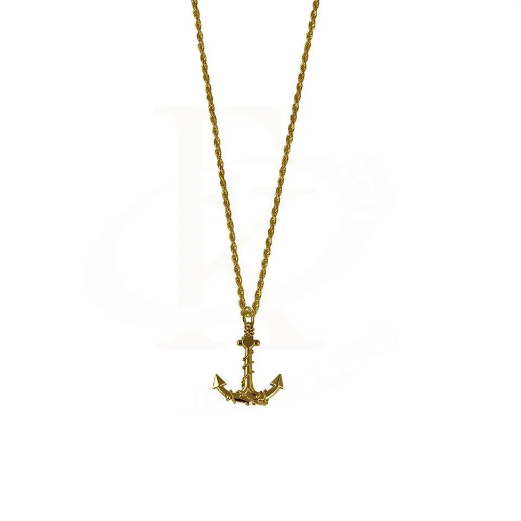 Handcrafted Gemstone Necklace For Special Occasions-Gold Necklace (Chain with Anchor Pendant) 18KT - FKJNKL1770