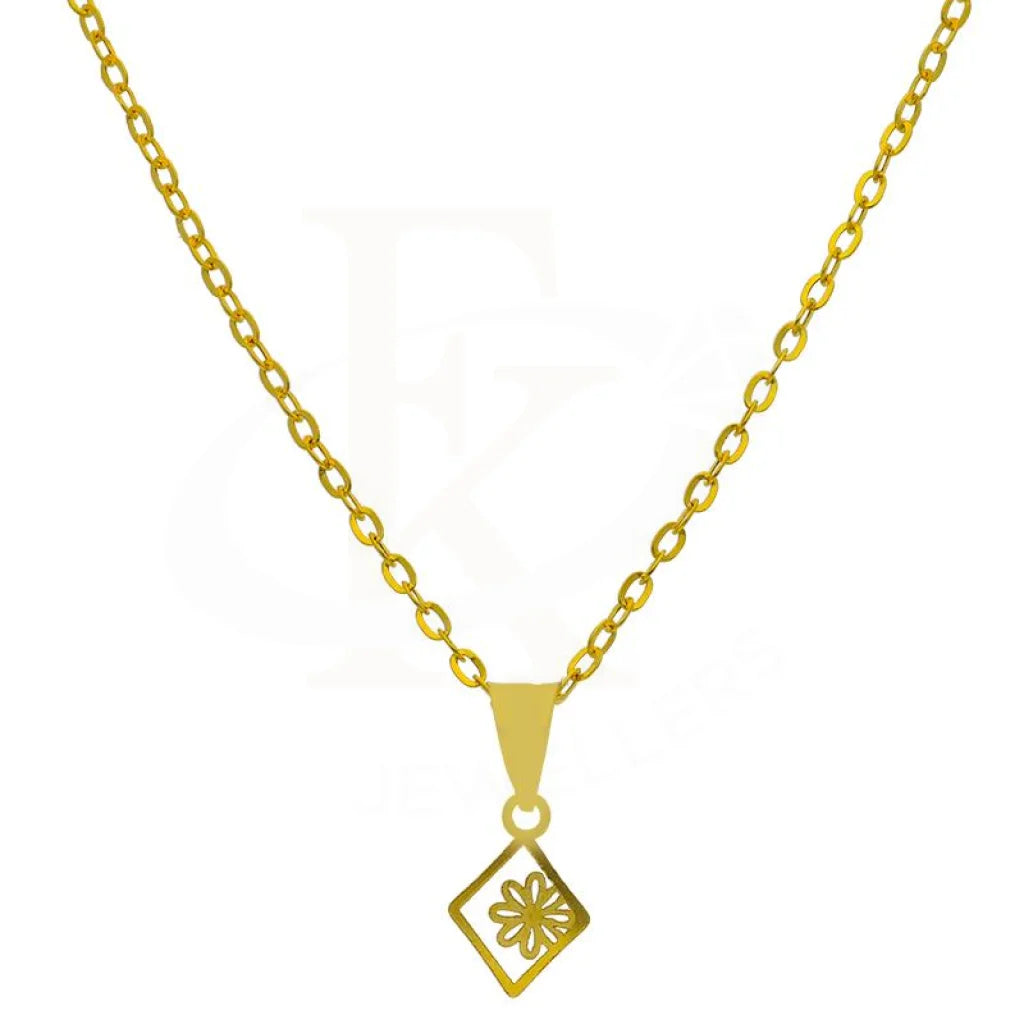 Classic Heart Necklace For Fashion Lovers-Gold Necklace (Chain with Flower Pendant) 18KT - FKJNKL18K2529