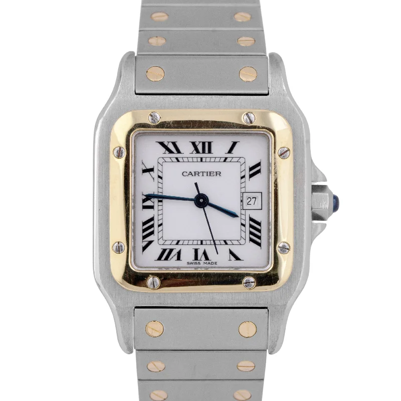 High-Quality Watches For Women-Cartier Santos Galbee 29mm 18K Yellow Gold Steel Automatic White Roman AC23.80