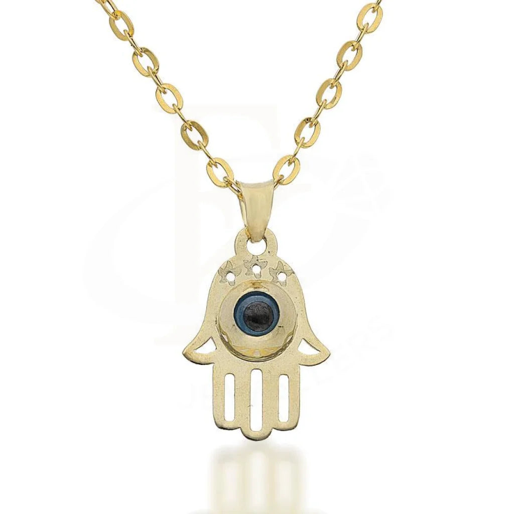 Personalized Gold Bar Necklace For Fashionable Gifts-Gold Necklace (Chain with Hamsa Hand Pendant) 18KT - FKJNKL1678