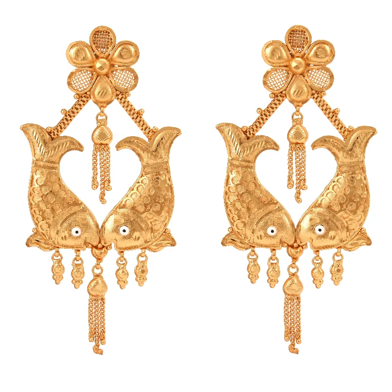 Elegant Drop Earrings For Formal Wear-Fish Drops Kanbala