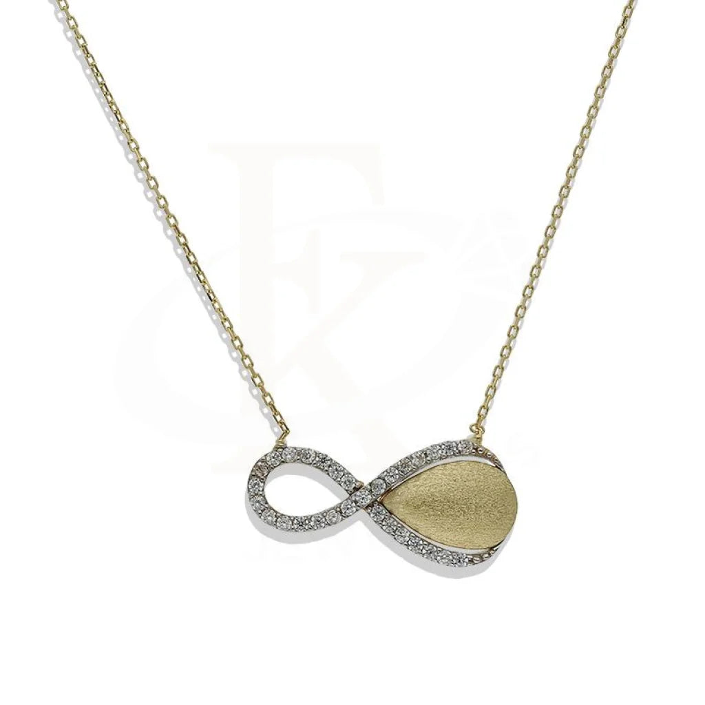 Personalized Crystal Pendant Necklace For Weddings-Gold Infinity Shaped Necklace 18KT - FKJNKL18K2262