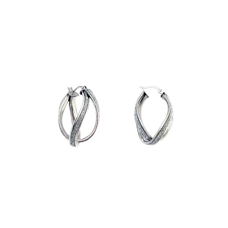 Silver Earrings For Office Look-Cz Oval Earring (Silver)