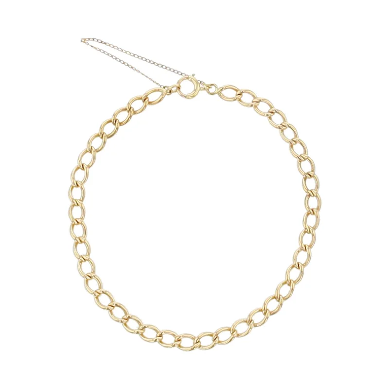 Unique Gemstone Stretch Bracelets-7-Inch 14K Yellow Gold Curb Link Bracelet