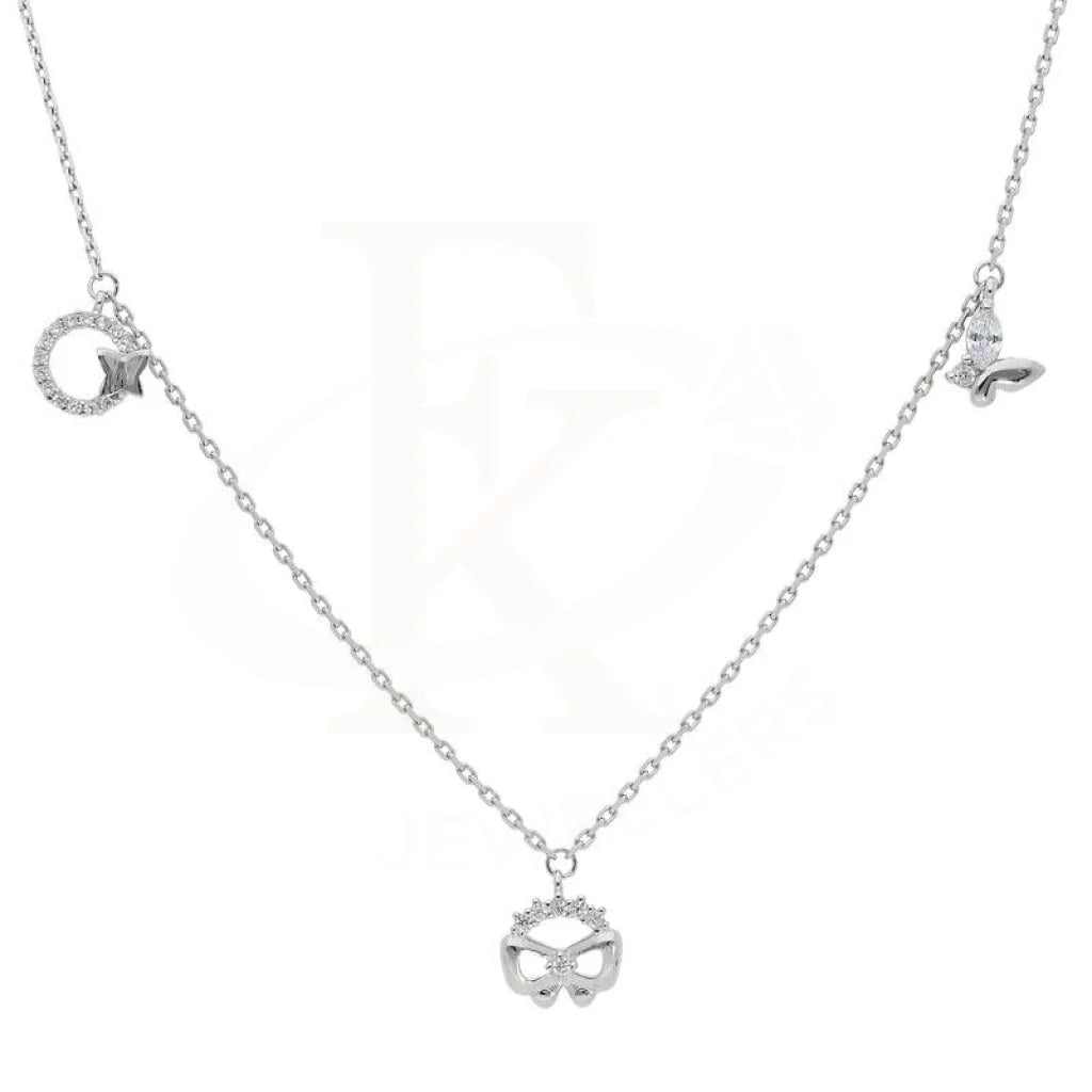 Trendy Beaded Necklace For Summer Look-Sterling Silver 925 Knot with Star and Butterfly Necklace - FKJNKL1951