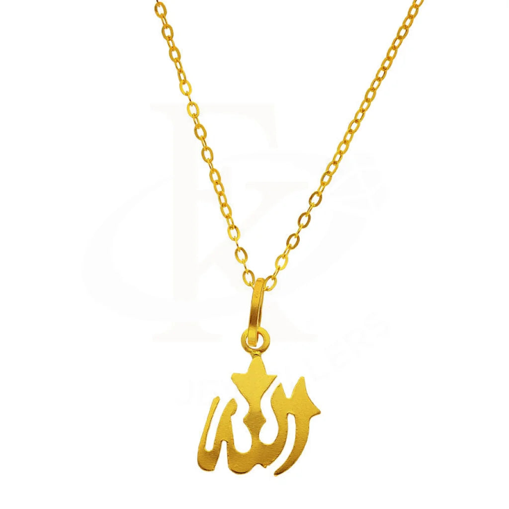 Trendy Pendant Necklace For Casual Look-Gold Necklace (Chain with Allah Pendant) 18KT - FKJNKL1945