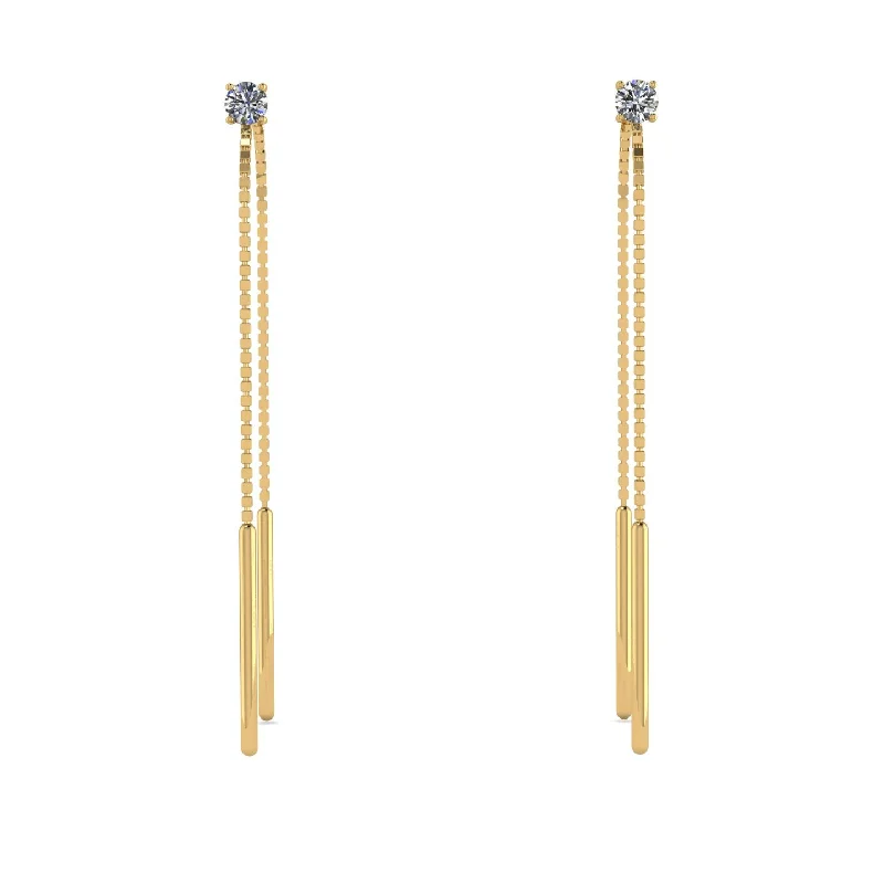 Colorful Crystal Earrings For Summer Vibes-Hanging Diamond Earrings - Alaia No. 1