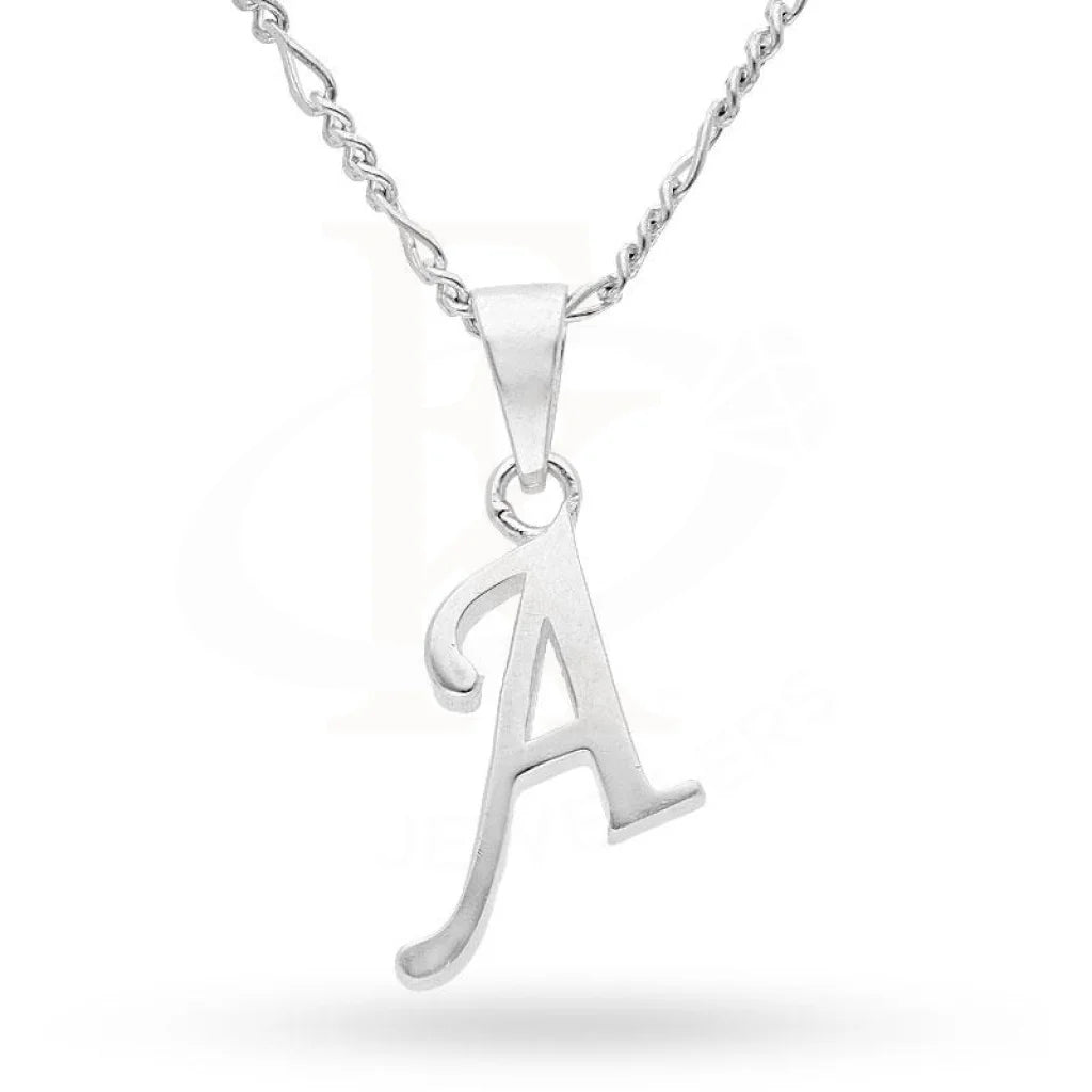 Trendy Bar Necklace For Casual Style-Sterling Silver 925 Necklace (Chain with Alphabet Pendant) - FKJNKLSL2092