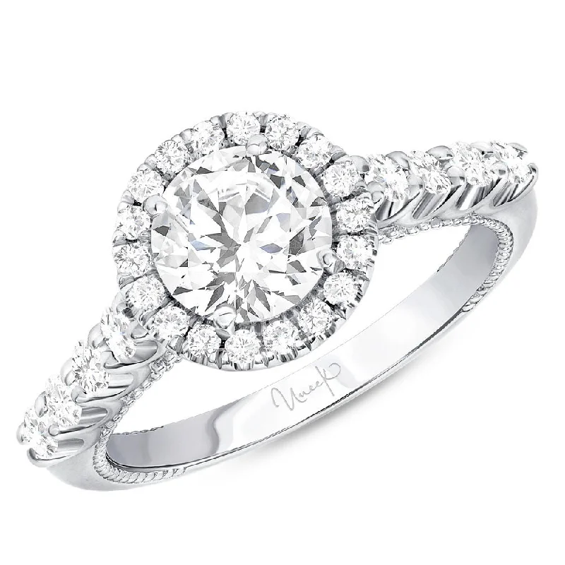 Elegant Engagement Rings With Colored Diamonds-Uneek Us Collection Halo Round Engagement Ring