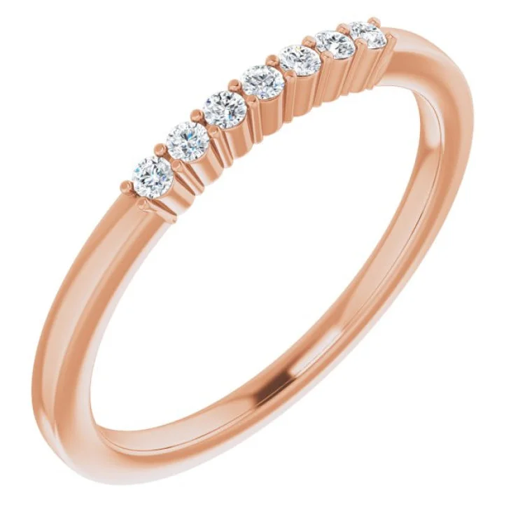 Classic Engagement Rings For Timeless Beauty-14K Rose 1/10 CTW Natural Diamond Anniversary Band