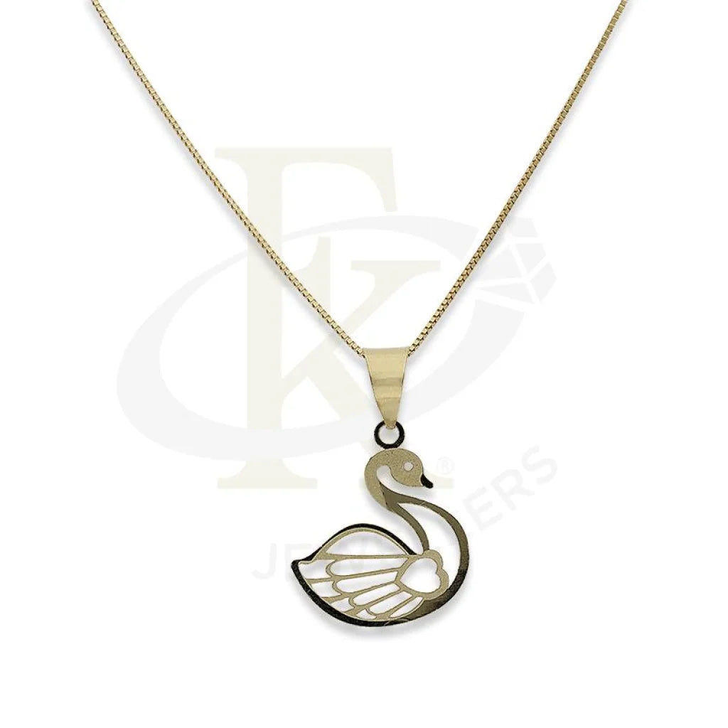 Personalized Gemstone Necklace For Fashion Week-Gold Necklace (Chain with Swan with Heart Pendant) 18KT - FKJNKL18K2295