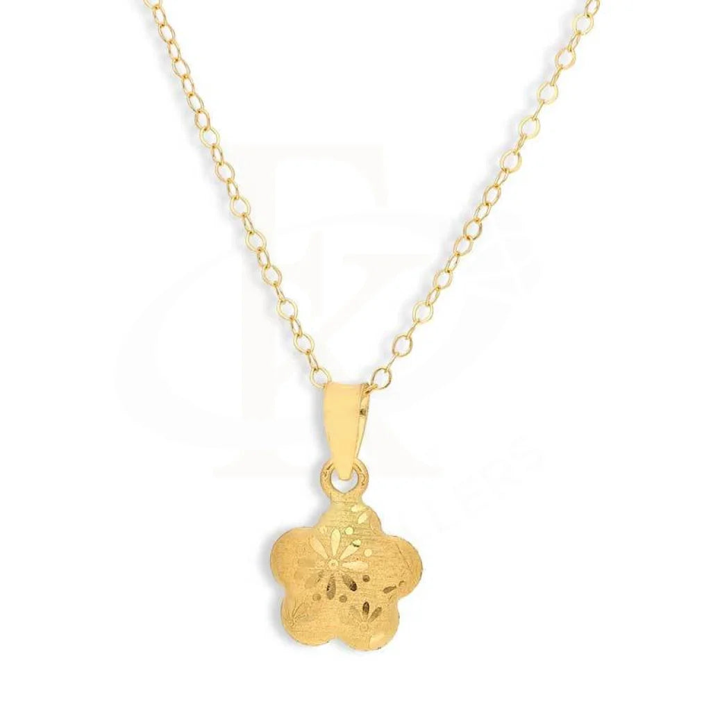 Trendy Long Pendant Necklace For Fashion-Gold Necklace (Chain with Flower Pendant) 18KT - FKJNKL18K2838