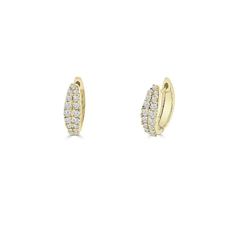 Elegant Drop Earrings For Formal Wear-Diamond Huggie Earrings (14K)