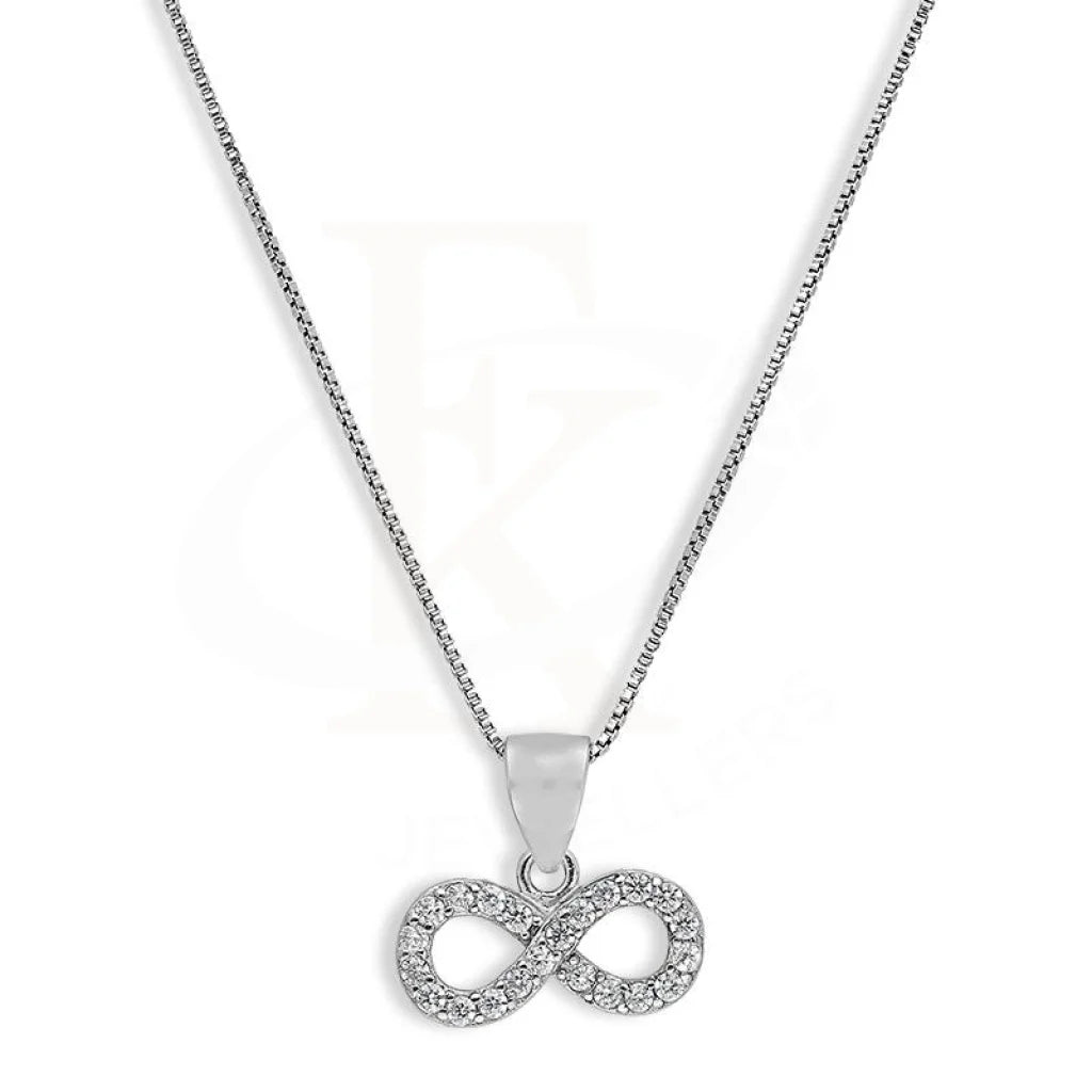 Simple Gold Necklace For Casual Wear-Sterling Silver 925 Necklace (Chain with Infinity Pendant) - FKJNKLSL2633