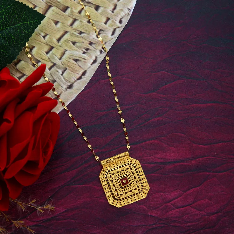 Classic Heart Necklace For Fashion Lovers-Gold Necklace (Chain With Intricate Octagon Shaped Pendant) 21KT - FKJNKL21KM9873