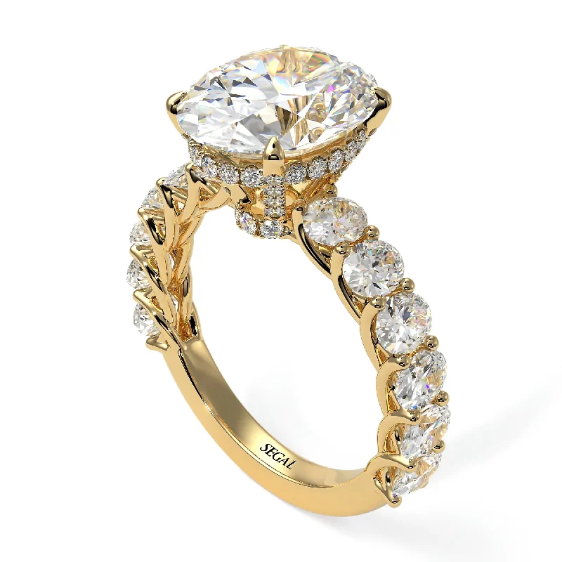 Luxury Engagement Rings For Custom Proposals-4ct Oval Cut Diamond Engagement Ring - Xena No. 1