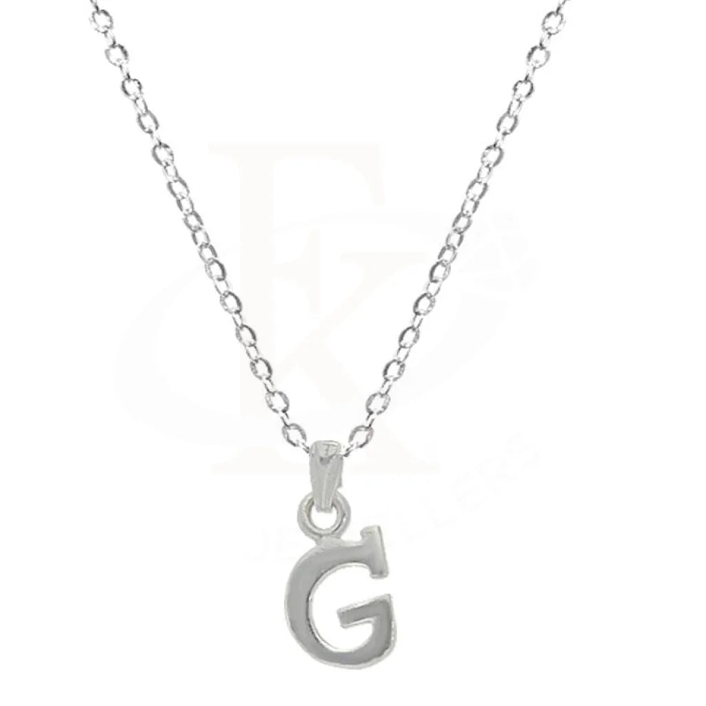 Simple Gemstone Pendant Necklace For Casual Style-Sterling Silver 925 Necklace (Chain with Alphabet Pendant) - FKJNKLSL2051