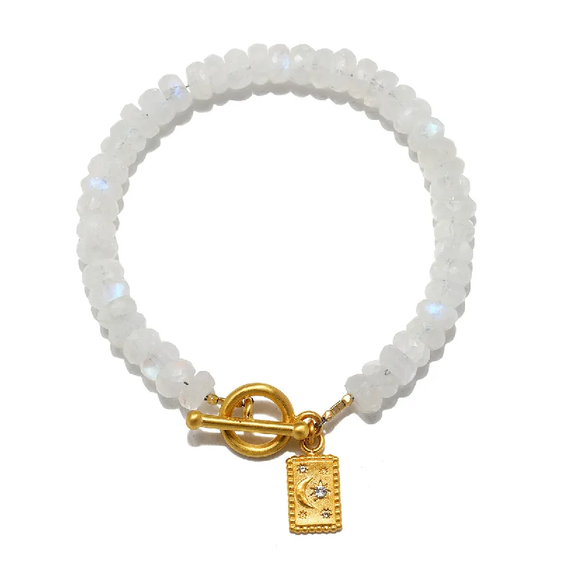 High-End Gold Plated Bracelets-Divine Knowing Moonstone Bracelet