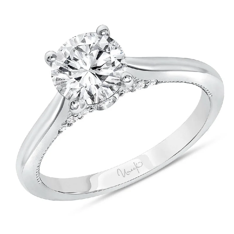 Personalized Custom Rings For Special Occasions-Uneek Us Collection Solitaire Round Engagement Ring