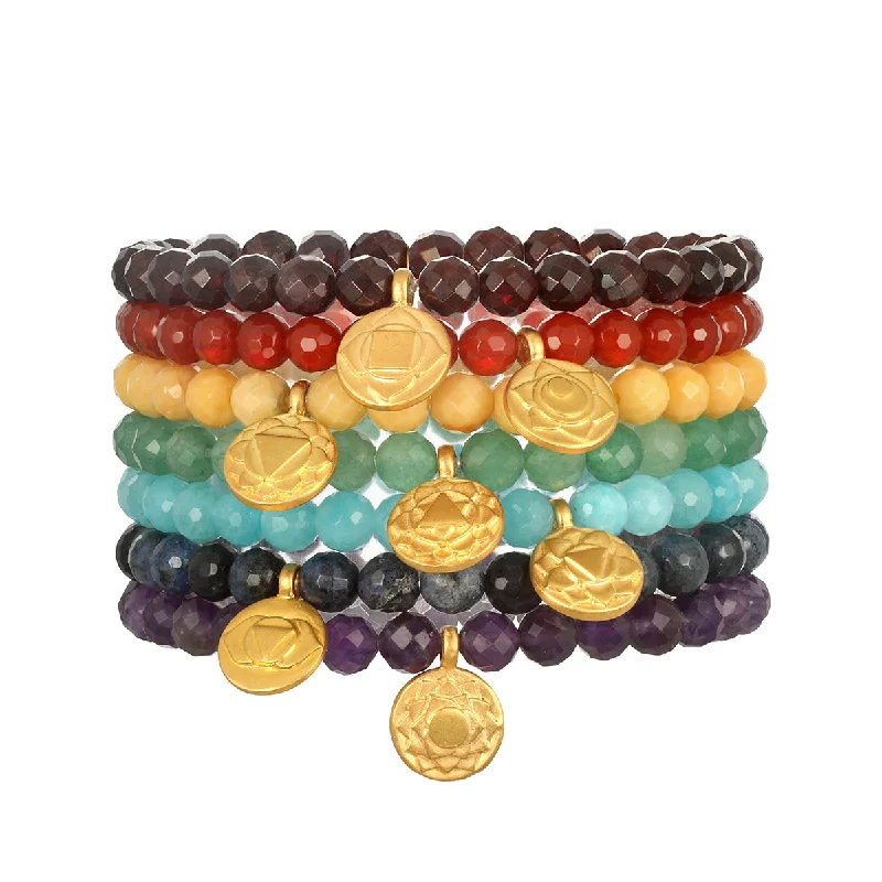 Bracelets With Inspirational Quotes-Find Your Balance Chakra Bracelet Set