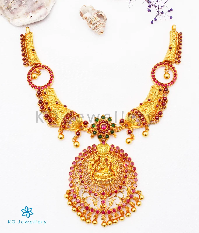 Trendy Layered Necklace For Fashionistas-The Harshini Silver Lakshmi Necklace