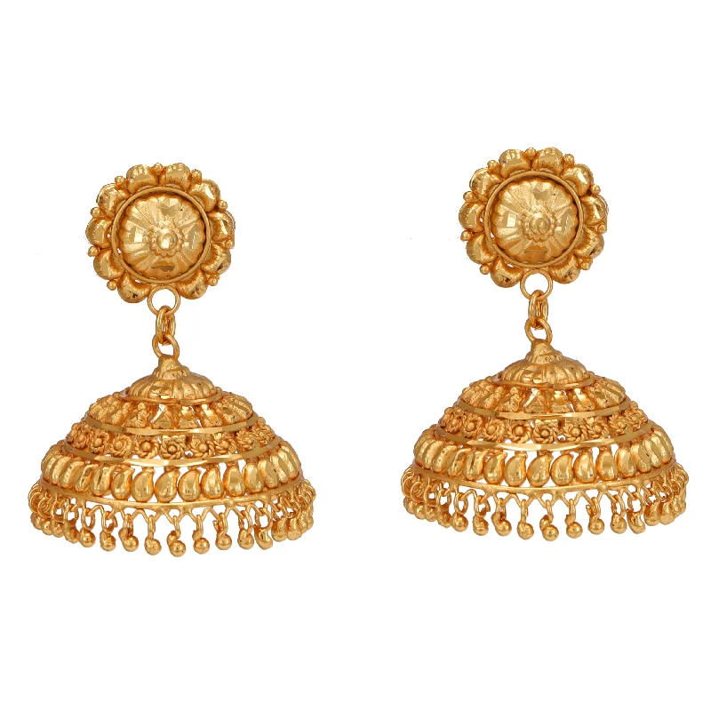 Trendy Silver Earrings For Casual Wear-Droplet Framed Pasha Jhumka (Medium)