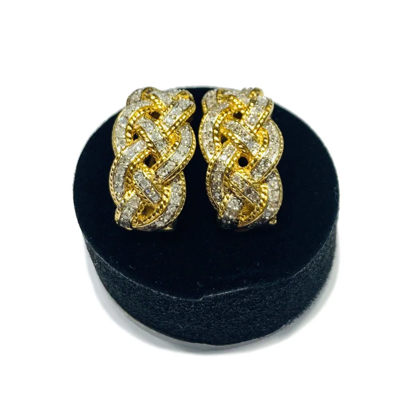 Colorful Drop Earrings For Fashion Lovers-Diamond Cuban Earrings (14K).