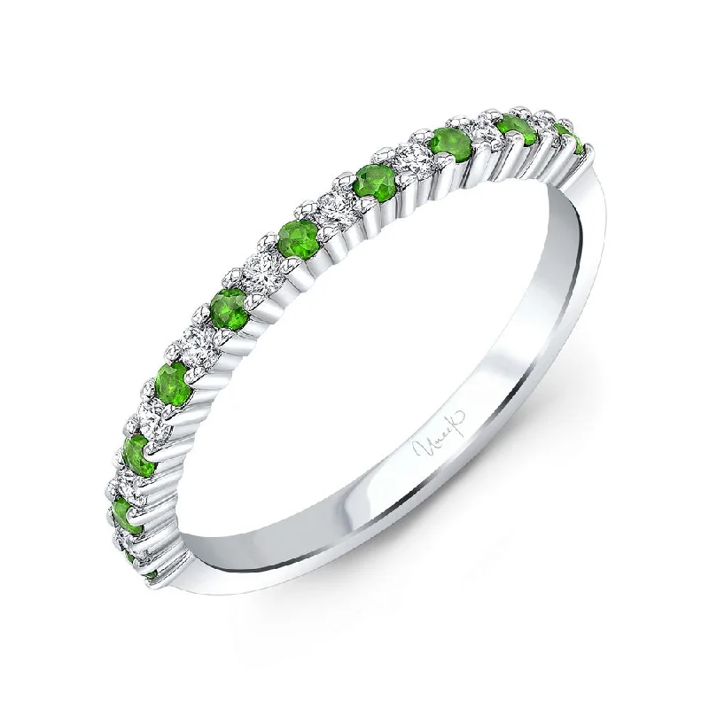 Personalized Engagement Rings With Birthstones-Uneek Precious Collection Straight Round Emerald Fashion Ring