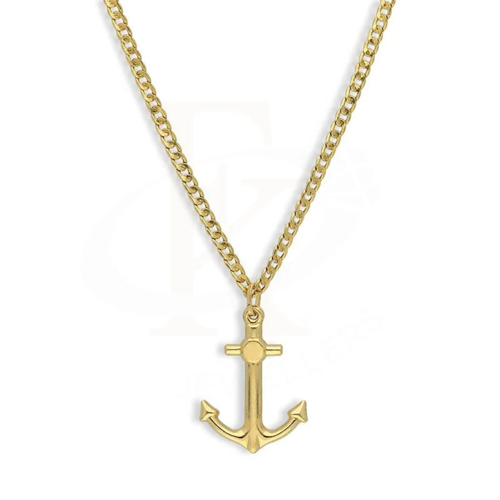 Classic Gold Chain Necklace For Brides-Gold Necklace (Chain With Anchor Pendant) 18KT - FKJNKL18K3131