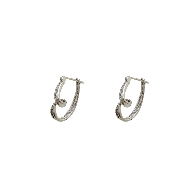 Colorful Earrings For Fashion Lovers-Diamond Twist Huggie Earrings (14K)