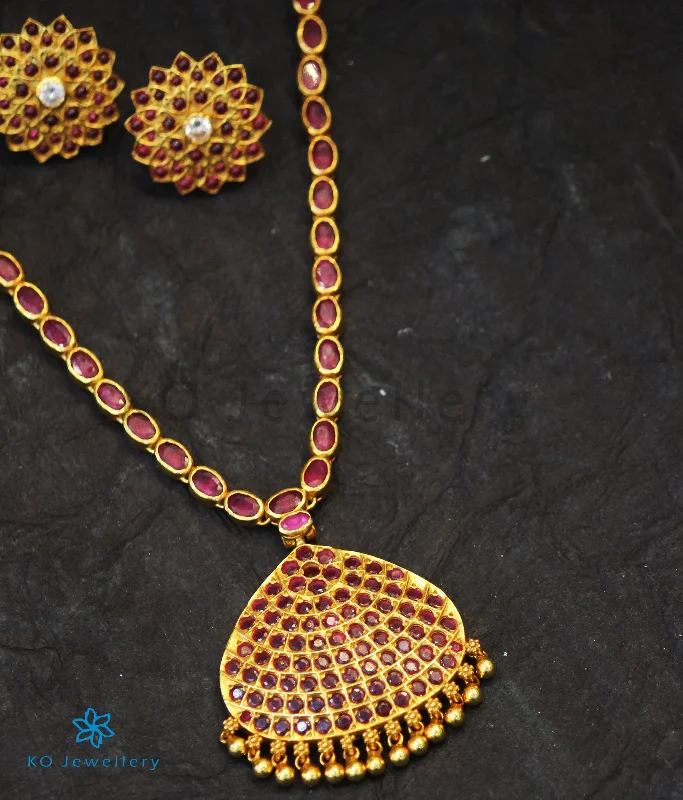 Trendy Layered Gold Necklace For Daily Wear-The Aarav Silver Kempu Necklace