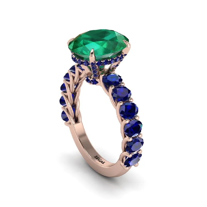 Classic Engagement Rings For Timeless Beauty-4ct Oval Cut Emerald Engagement Ring - Xena No. 65