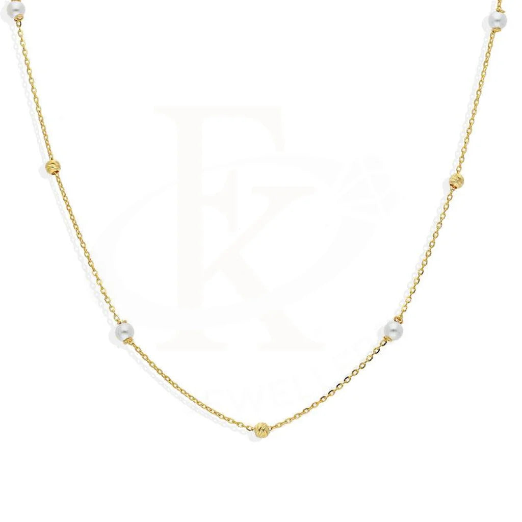 Luxury Diamond Pendant Necklace For Proposal-Gold Balls Necklace 21KT - FKJNKL21K2144