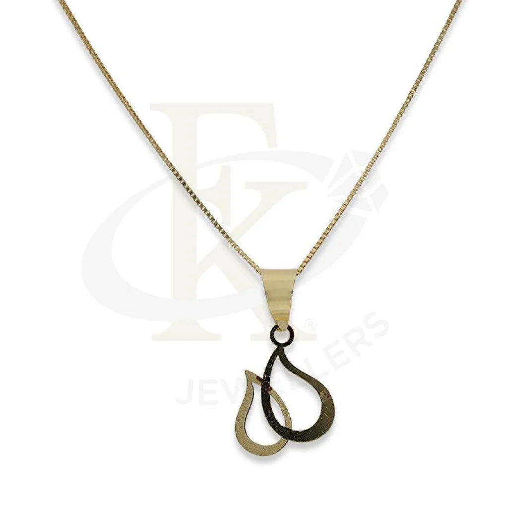 Custom Nameplate Necklace For Anniversary Gifts-Gold Necklace (Chain with Teardrop Pendant) 18KT - FKJNKL18K2304